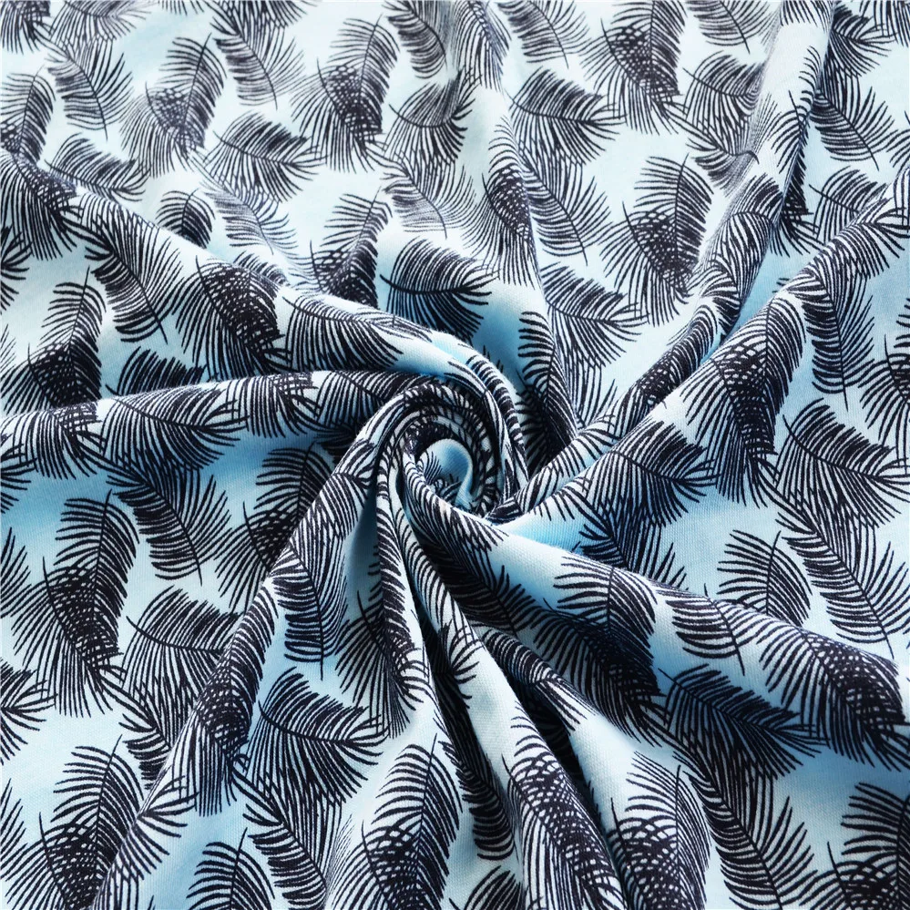 
cotton spandex leaf print knitted fabric 