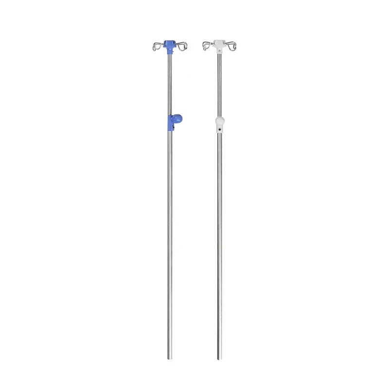 High quality steel Adjustable height Hospital IV stand infusion stand with 4 hooks