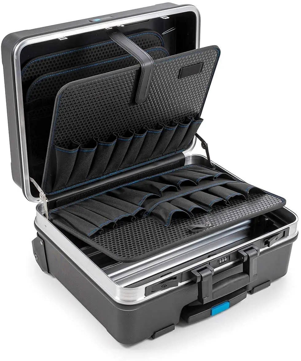 Waterproof Carry-On Hard Case Box with Foam GO Portable Wheeled Rolling Tool Case Box with Pocket Boards