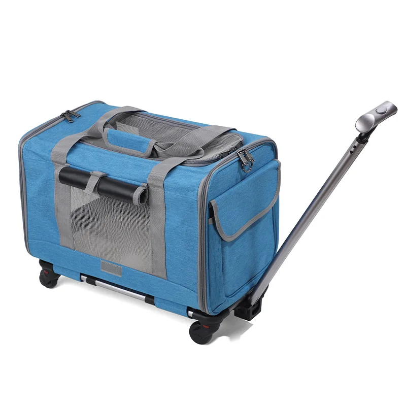 Wholesale Pet carriers and stroller with with 4 wheels and a telescopic handle for dogs cats