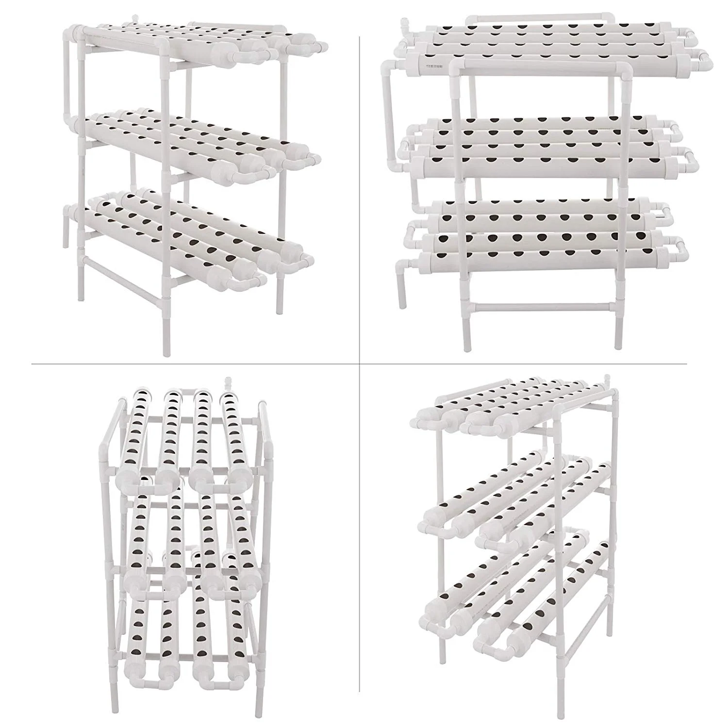 New and Strong PVC Pipes 3 Layers 108 Plant Sites NFT Hydroponic Growing System Vertical Planter Kit for Vegetables Strawberry