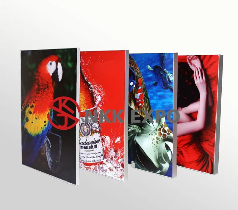 Exhibition tradeshow backdrop display SEG tension fabric led lightbox pop up backlit stand