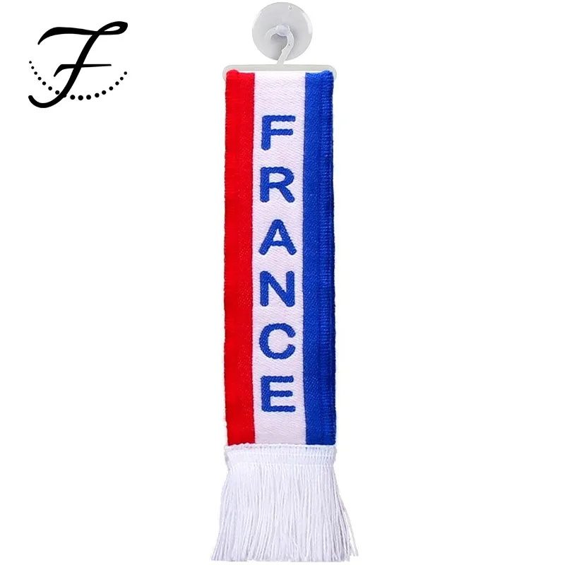 FIONA Custom Glass Football Fans Suction Cup Car Accessories Mini Scarf