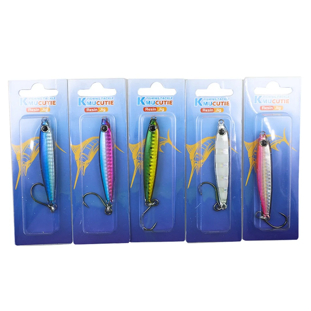 Fishing Jig Resin Metal Jigs 3 inch 1oz Great for Striped Bass, Tuna and Other Game Fish Epoxy Jigs