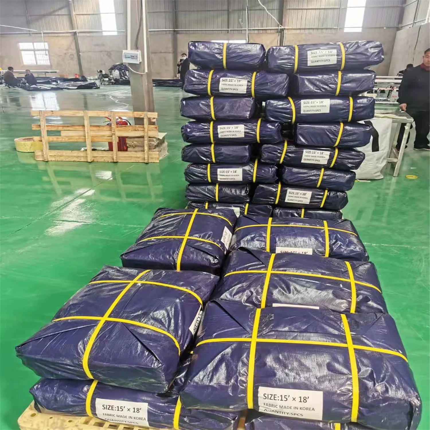 Linyi Industrial / Agriculture Waterproof Woven Fabric Blue Pe Tarpaulin For Camping And Ground Sheet For America