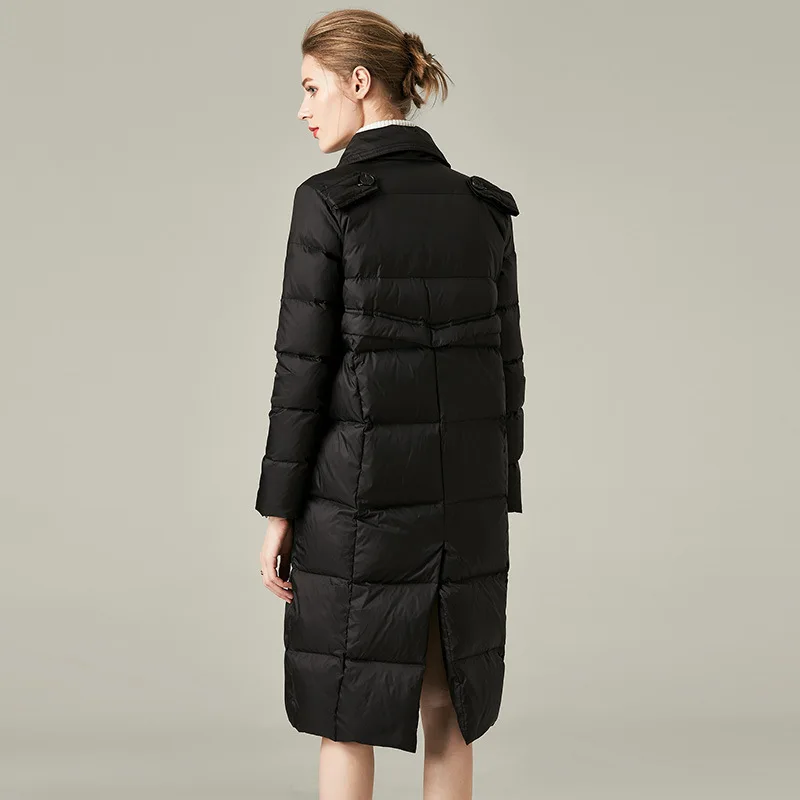 Oem Real Luxury Parka Mujer Duck Down Jacket Fur Long Coat Women Winter Windbreak