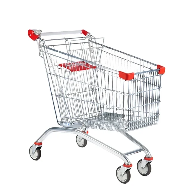 Steel Shopping Cart For Supermarket Shopping Trolley 160L Shop Cart Picking Trolley