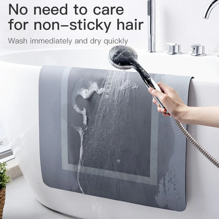 7Colour custom size eco friendly bathroom floor mat High water absorption Easy clean bath anti slip