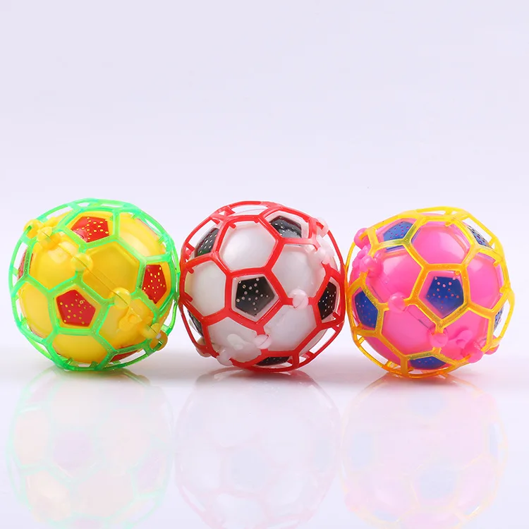 Naughty children ball with colorful LED lighting soccer toy jumping ball toys football rotation
