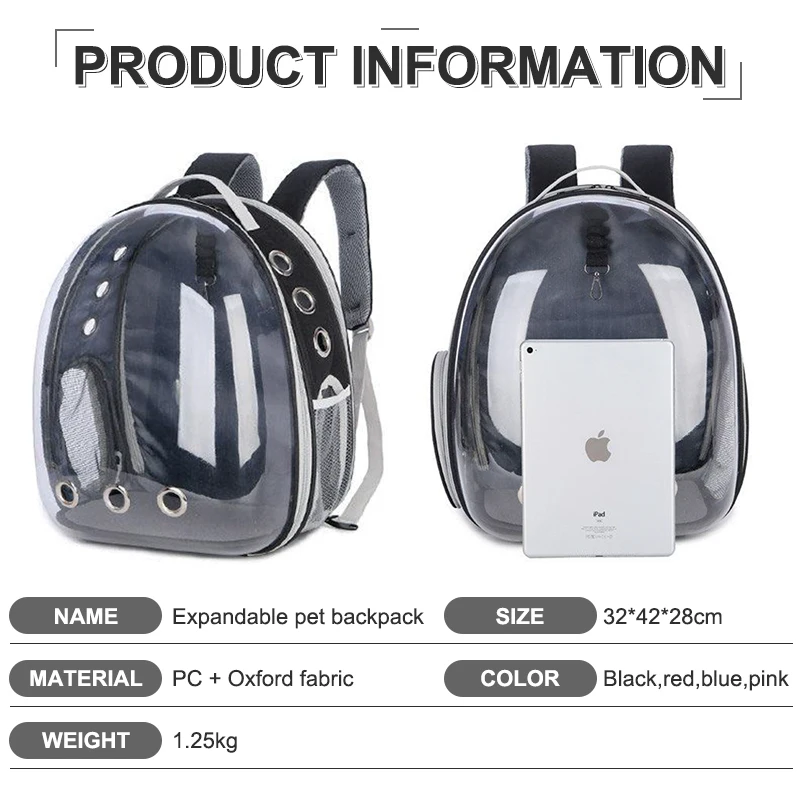 
expandable transparent bubble space capsule pet cat carrying carrier backpack 