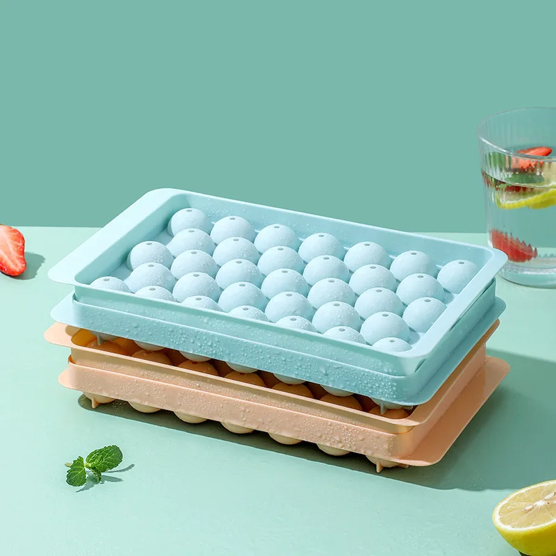 Edible grade silicone round Ice Ball Maker Mold Mini Circle Ice Cube Tray with Lid Ice Ball Maker Mold Freezer