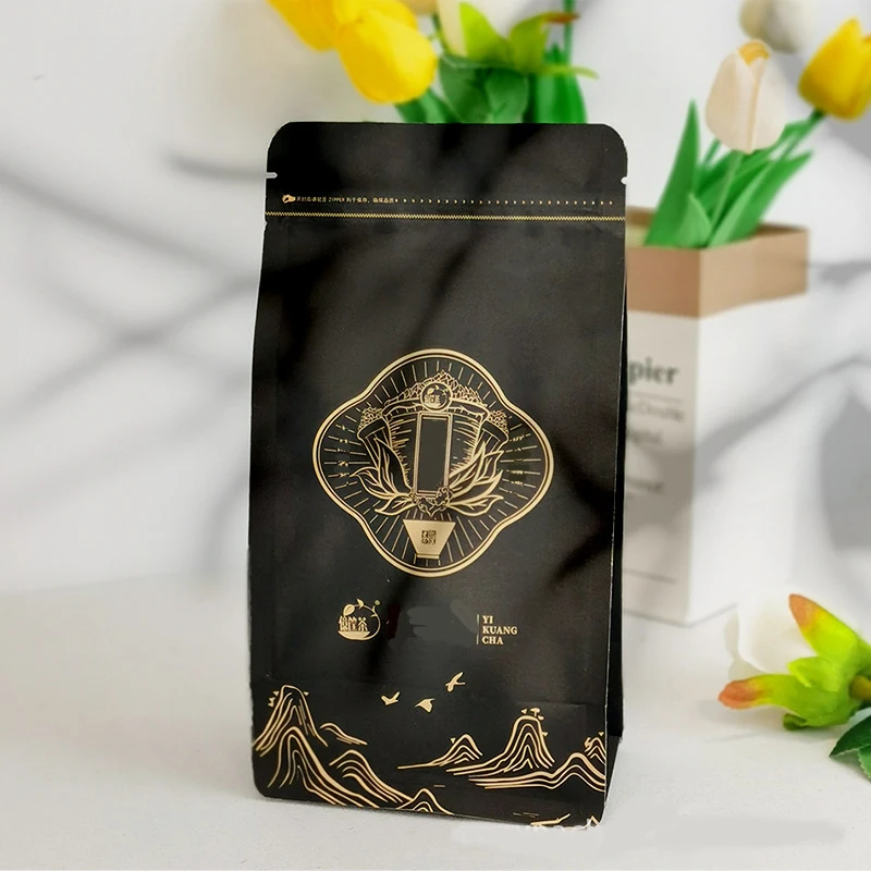 Пользовательские 100 г 150 г 250 г 500 г 1 кг Pla биоразлагаемый кофейный мешок герметизируемый пакет с плоским дном пластиковая упаковка на молнии кофейный мешок