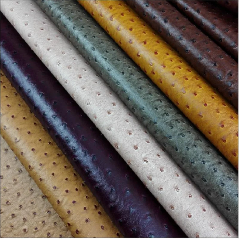 black ostrich PVC anti-mildew faux imitation artificial leather for handbags