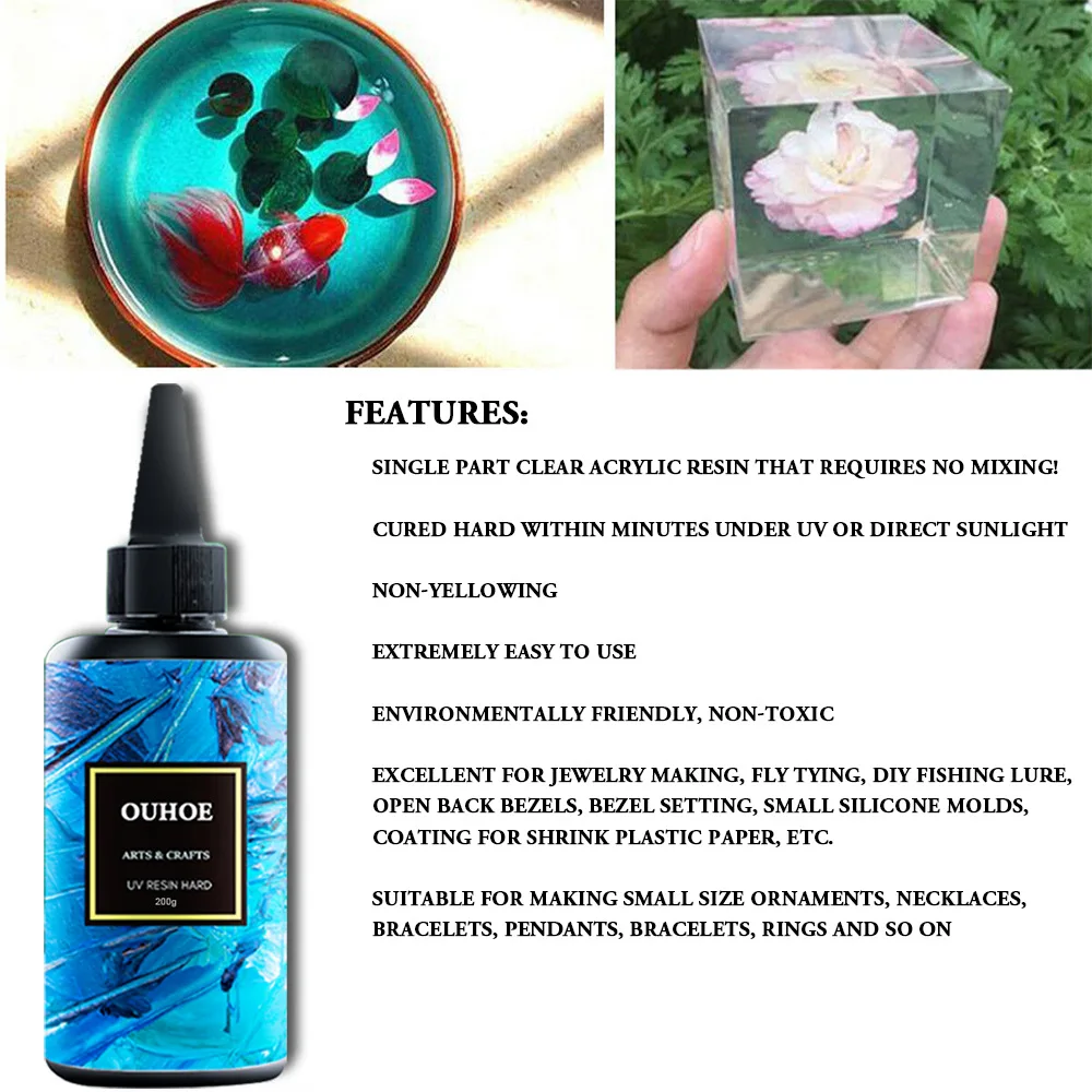 OUHOE Foreign trade cross-border shadowless glue UV acrylic ceramic adhesive UV curing adhesive