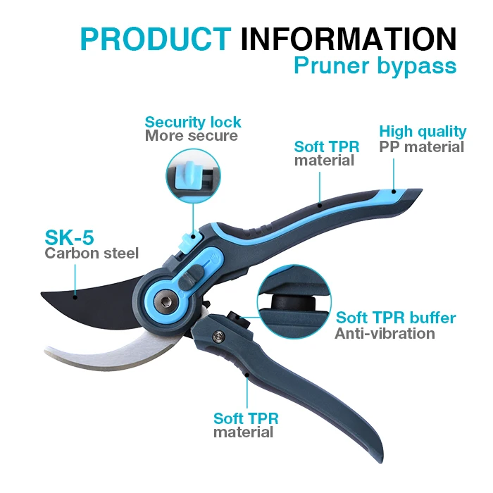 Premium Bypass Pruning Shears Garden Scissors