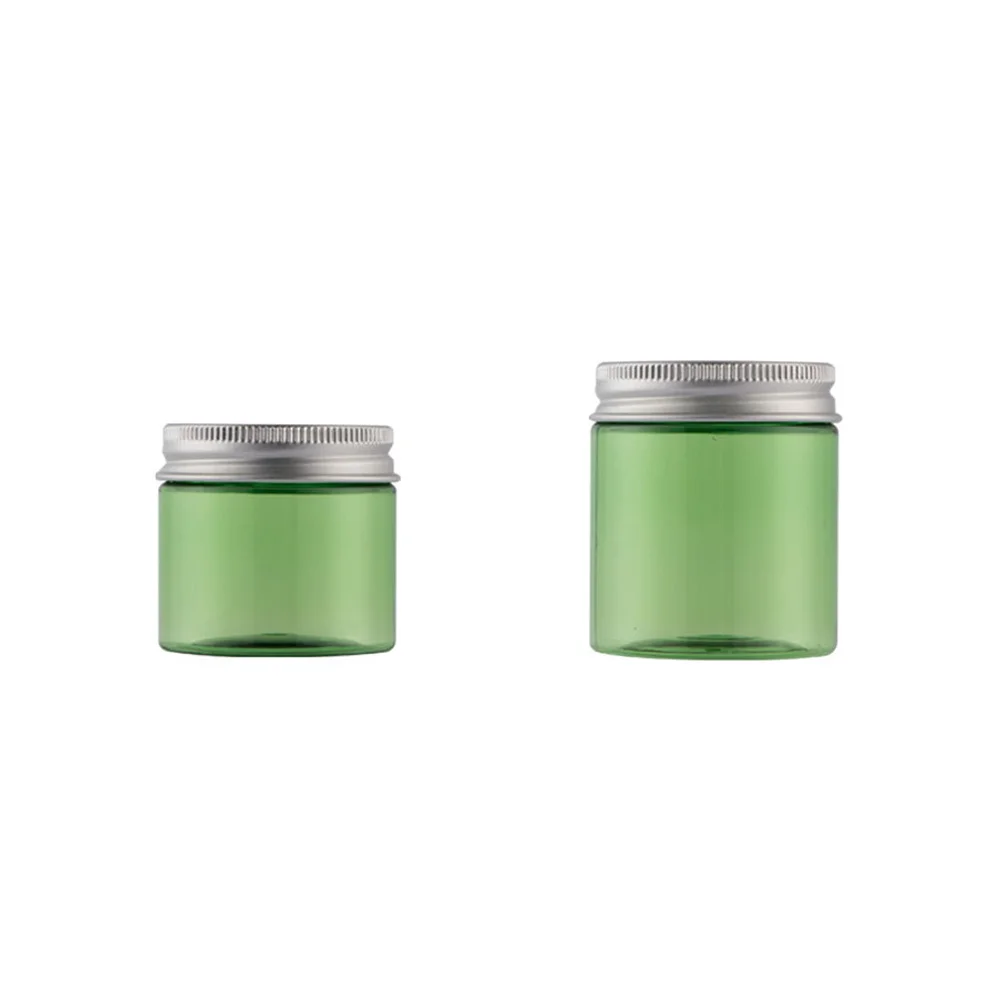 Custom Logo Mexico 50G 80G 100G 150G 50Ml Cylinder Clear Green Empty Colorful Pet Plastic Cream Cosmetic Jar