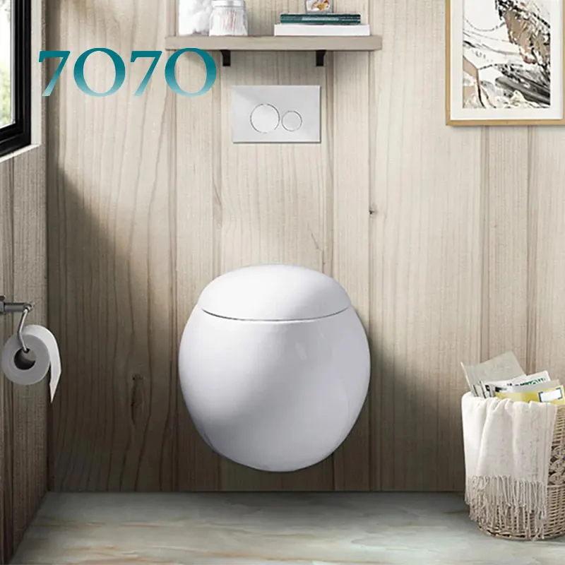 Modern Designed Ceramic Wall Hung Toilet Conceral Wc Suspendu Kit Complet Round Egg Shape Toilet