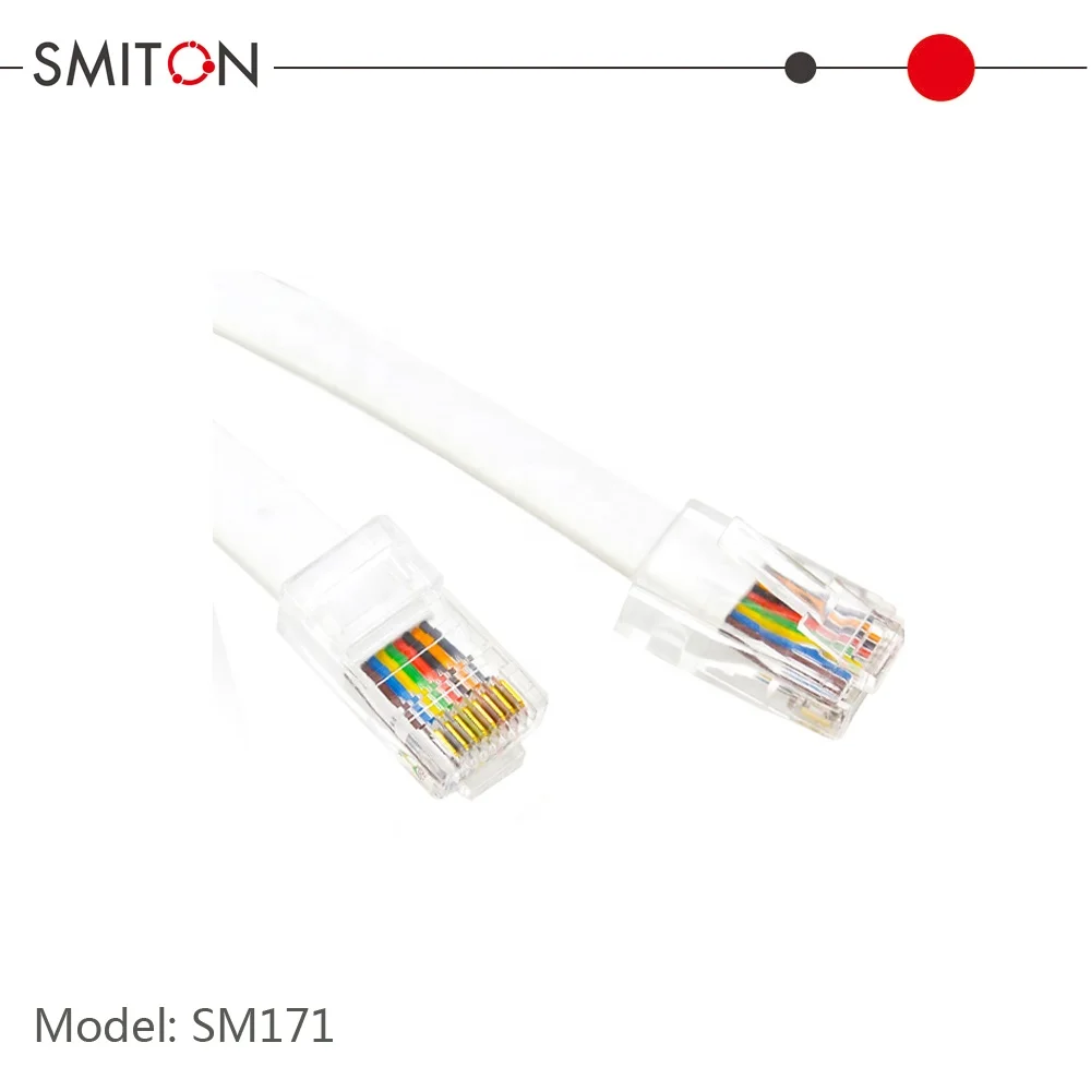  Плоский сетевой телефонный шнур серебристо-серый RJ45