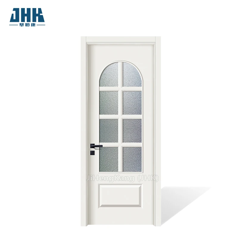 JHK-G27 Arched Glass Classroom Door Domed full view 8-way glass door custom High Quality Wood Composite Glass Door