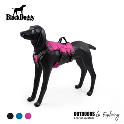 BlackDoggy Adjustable Pet Harness Service Dog Vest with Reflective Binding
