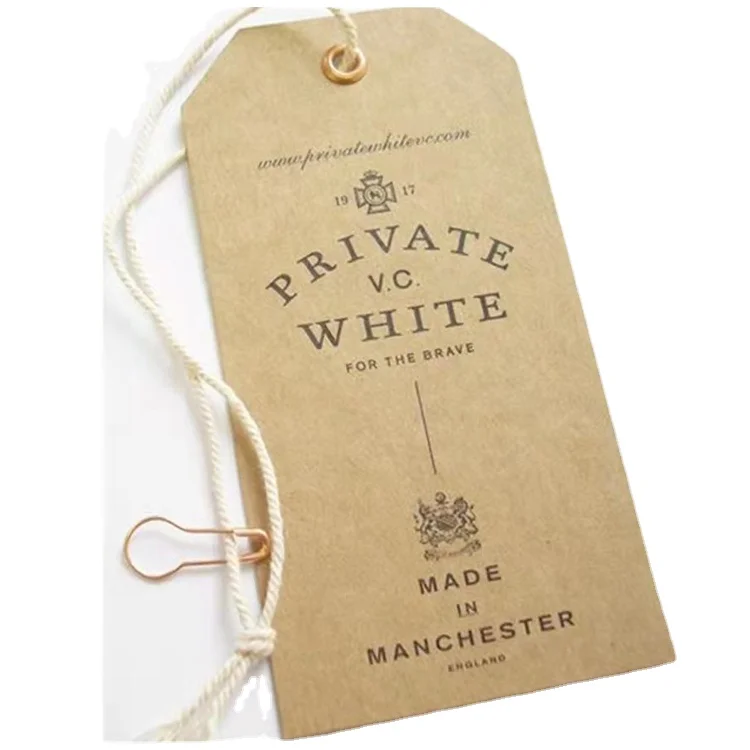 Garment Gift Wine Bottle Swing Tag Recyclable Circle Brown Craft Hangtag Custom Printed Kraft Paper Hang Tag For Jeans Bag