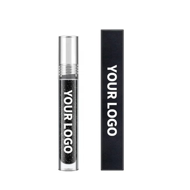 New Flash Black Gold Lip Gloss Black Flash Colorful Caviar Water Gloss Lip Glaze Customized Wholesale Party Makeup