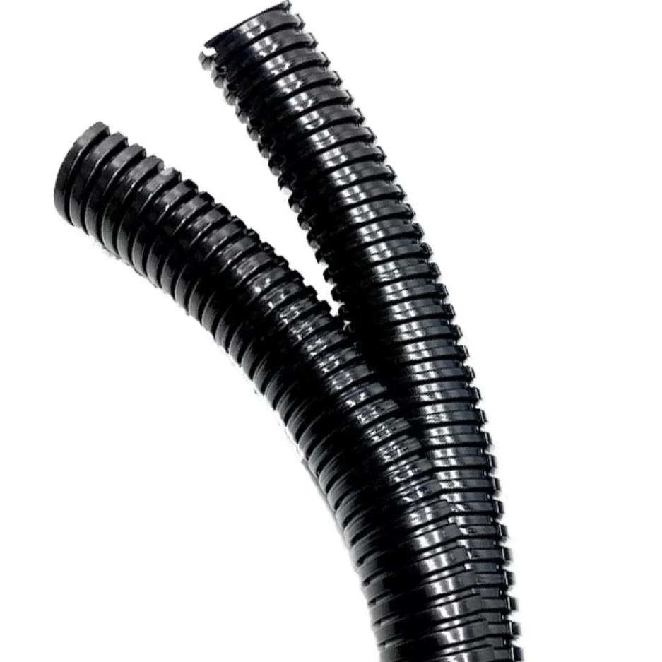 PP PA nylon flame retardant UV resistant flexible electrical cable conduit corrugated split wire loom pipe