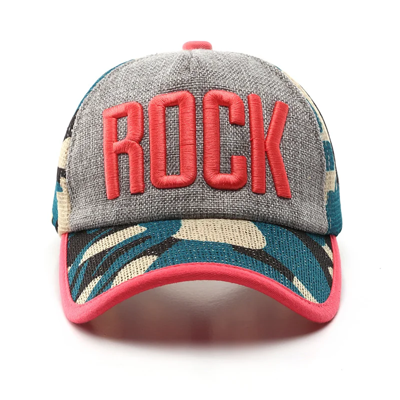 trucker cap with 3D ROCK embroidered on panel,army military baseball cap print trucker cap