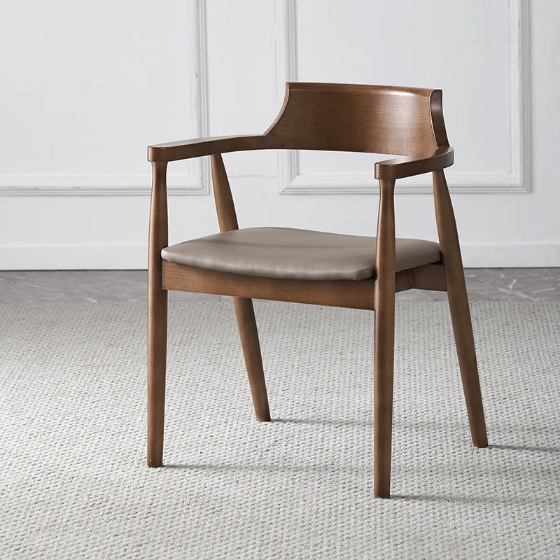 Wholesale Vintage Solid Wood Dining Chair Modern Book Table Chair Dining Room Backrest Beech Study Chair