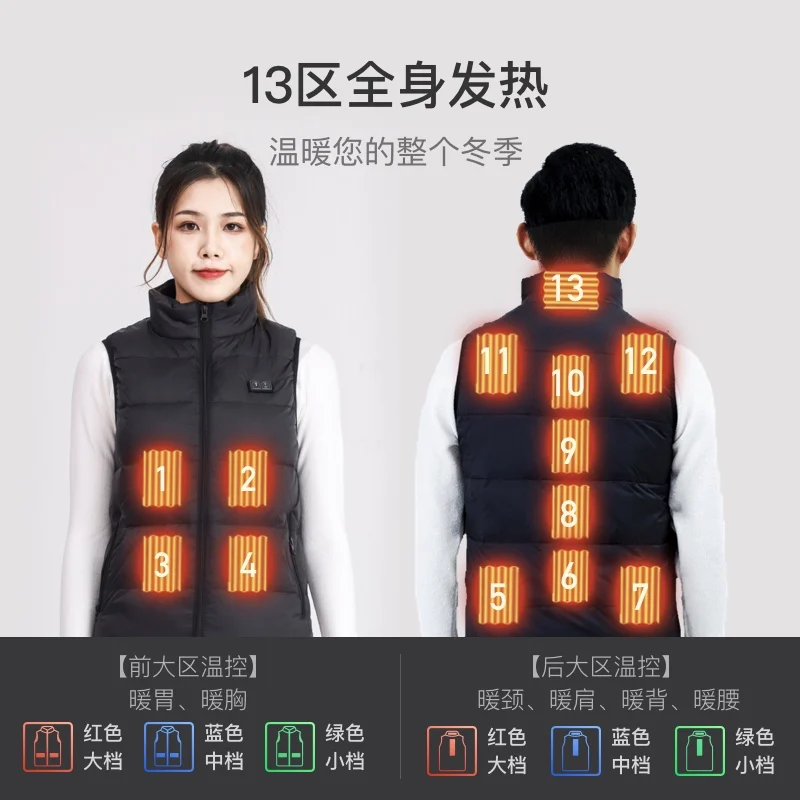MIDIAN Heated Vest Charging Lightweight Jacket with 13 Heating Zones Ororo Body Warmer Riding Camping Hiking Winter for Unisex