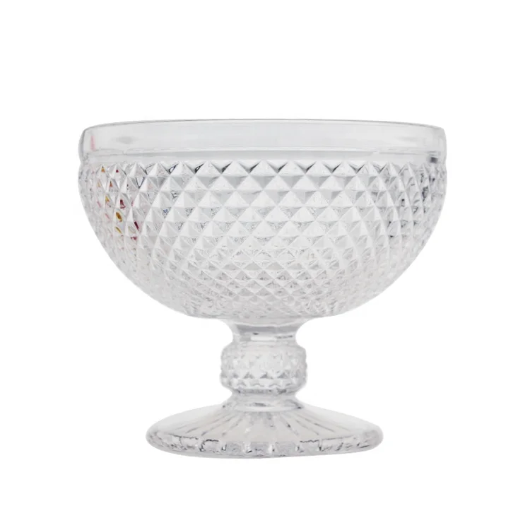 Оптовая продажа Многоуровневая Бессвинцовая стеклянная десертная чашка для салата высокий молочный коктейль посуда чаша мороженого