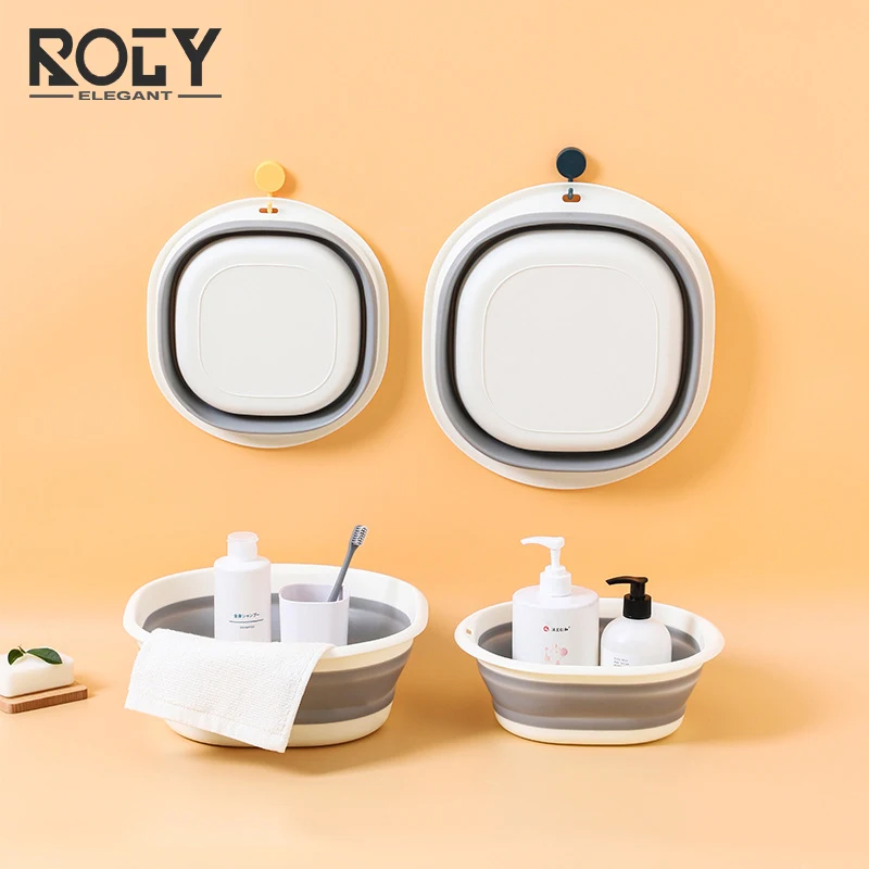 
Multi-Purpose Collapsible Wash Basin, Portable Folding Catch Basin with Hanging Hole & Save Storage Space 