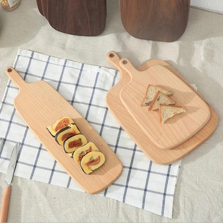 Hot Bread Charcuterie Wooden Chopping Blocks Beech Cheese Cutting Board With Handle