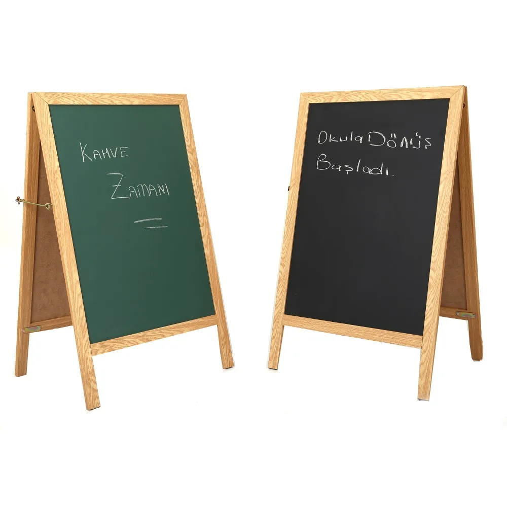 
Wood Easel Pine Wood Frame Double Sides Laminate A-Frame Chalkboard 