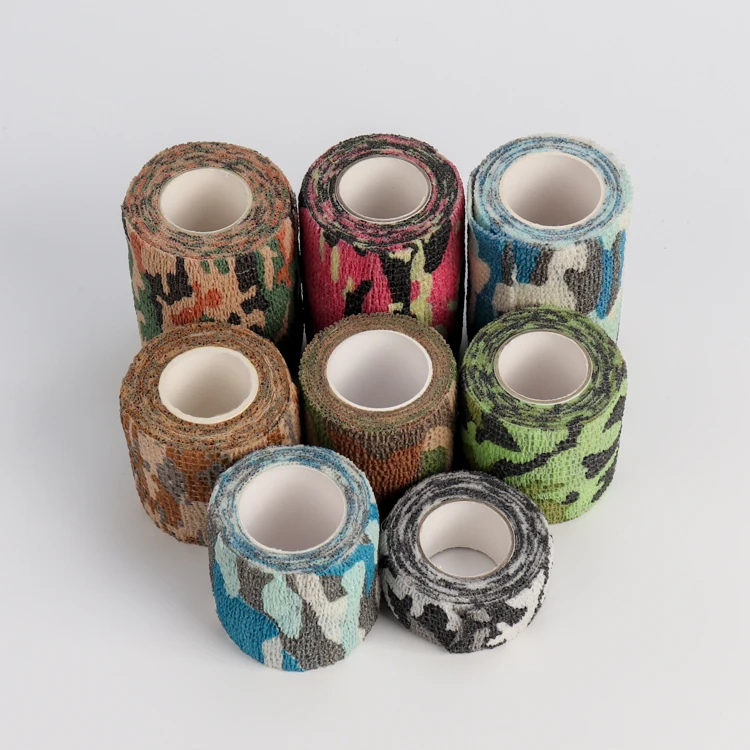 Colored Camouflage Printed Pattern Non-woven Cohesive  Bandage For Camping Hunting