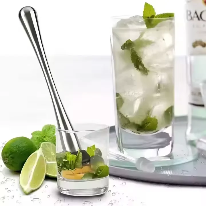 Stainless Steel Wine Mixing Stick Cocktail Muddler Shaker With Crushing Hammer Drink Fruit Muddler Crushed Ice Barware Tools