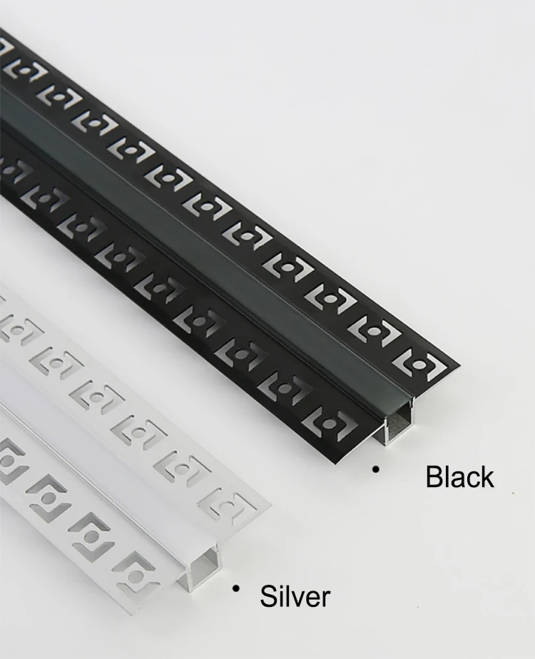 Black Silver plaster gypsum aluminum led profile drywall led profile embedded aluminum for led strip