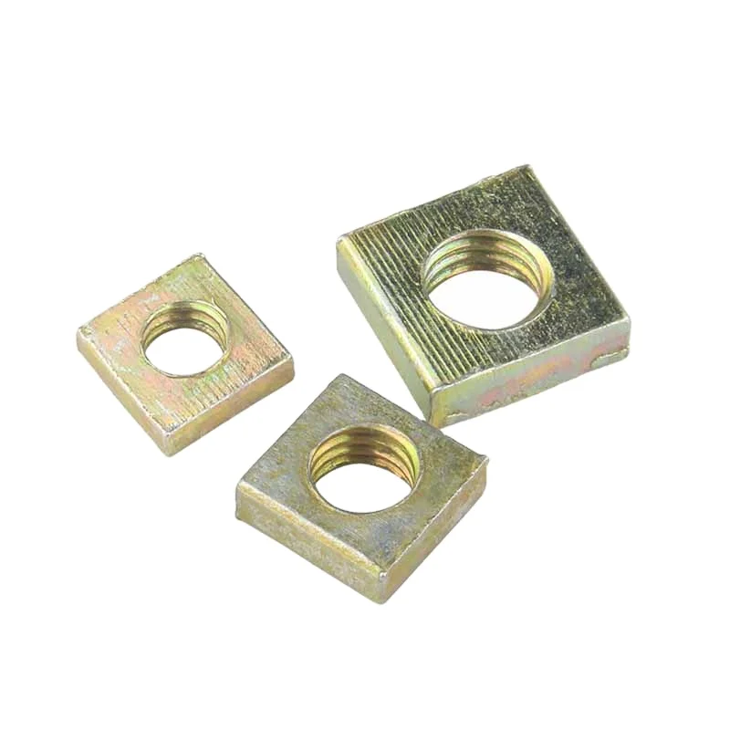 
DIN562 M3 M4 M5 M6 Color Zinc Plated Square Nuts Without Bevel Block Square Quadrangle Galvanized Pressed Nuts 