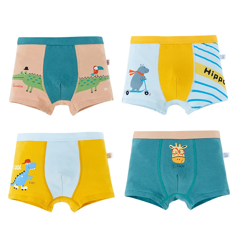 Hot Boxer Shorts Kids Class A Cotton Boxer Underpants Soft Skin-friendly Fabric Cute Cartoon Underwear