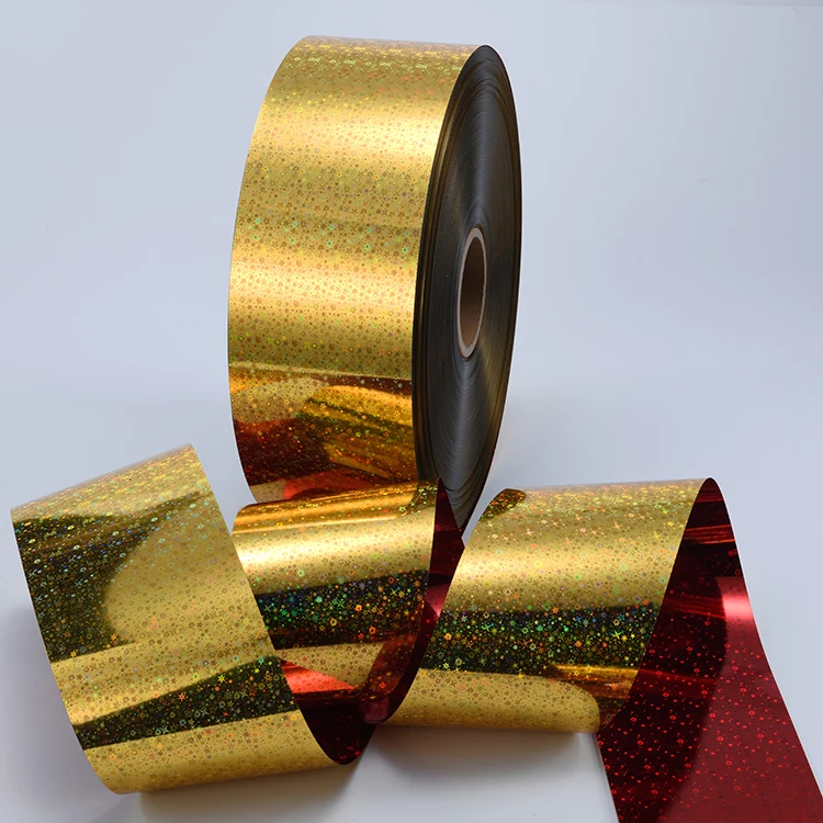 Wenzhou hongda металлические блестки ПЭТ пленка металлик звезда дизайн двухсторонний цвет золотой-красный розовый-синий розовый-Серебряный для текстиля свадьбы