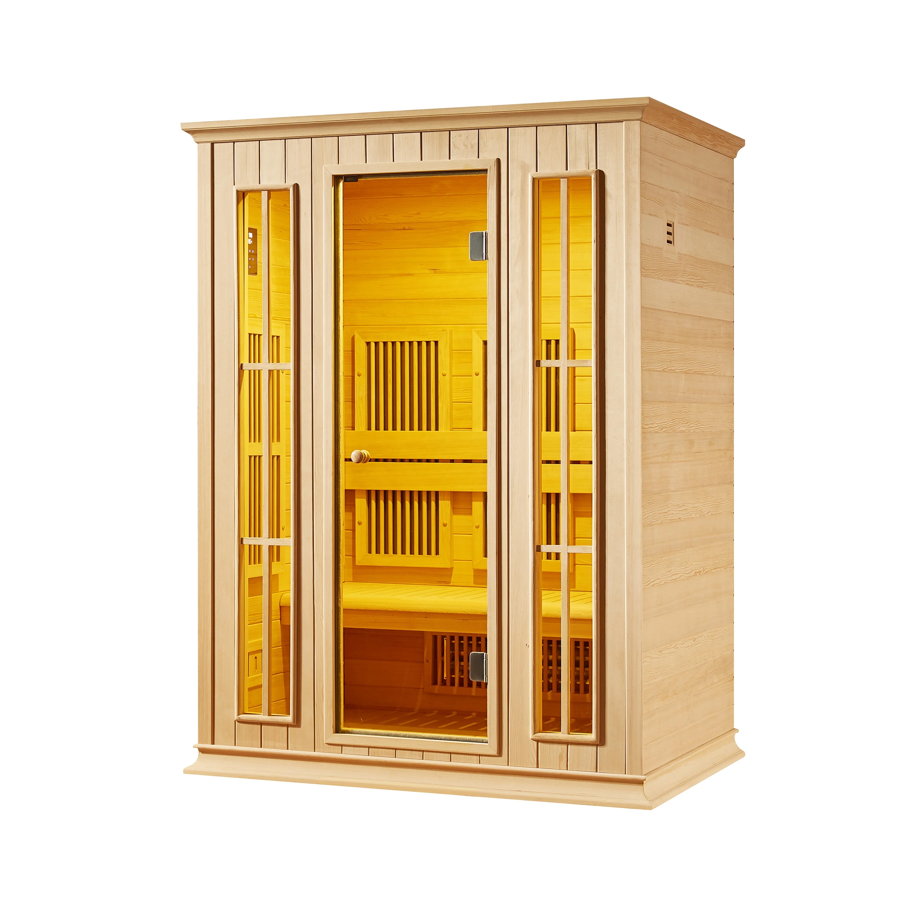 MEXDA Customized Hotel Family Indoor Solid Wood Sauna Room for 1-2 Person Spa Sauna Dry Steam Infrared Sauna Cabin WS-1703SR