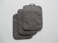 Kitchen Solid Color Hot Pad Oven mitts 100% Cotton Heat Resistant Christmas Red Oven Pot Holder with Pocket