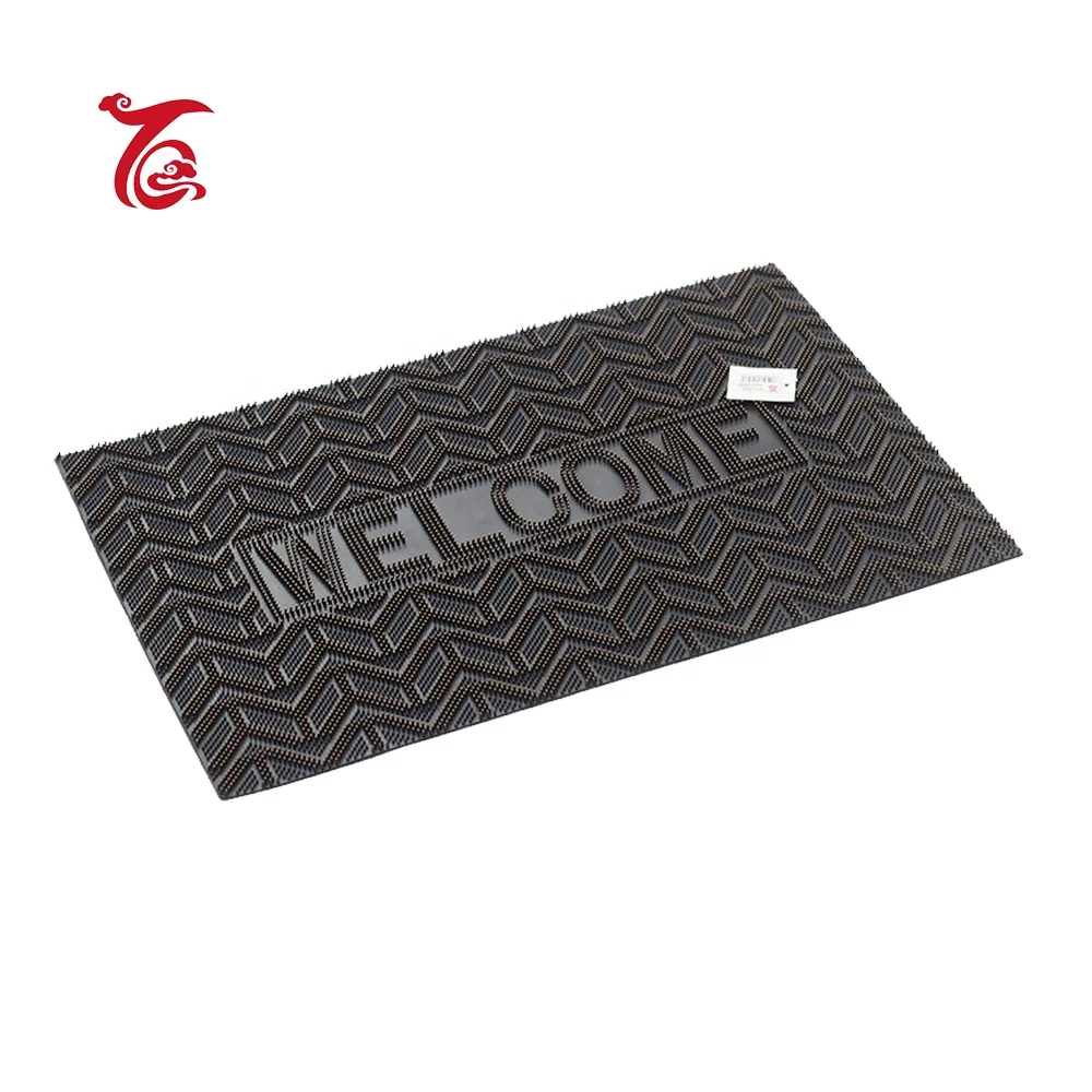 Custom Outdoor Washable Cushion Door Mats Rug Ribbed Soft Waterproof Anti-slip PVC Floor