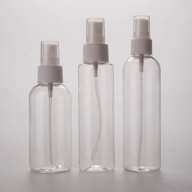 3 oz 120 ml 125 ml Flat Shoulder Facial Care Facial Cleanser Skin Care PET Toner Bottle Packaging with Screw Cap Pump Mist Spray