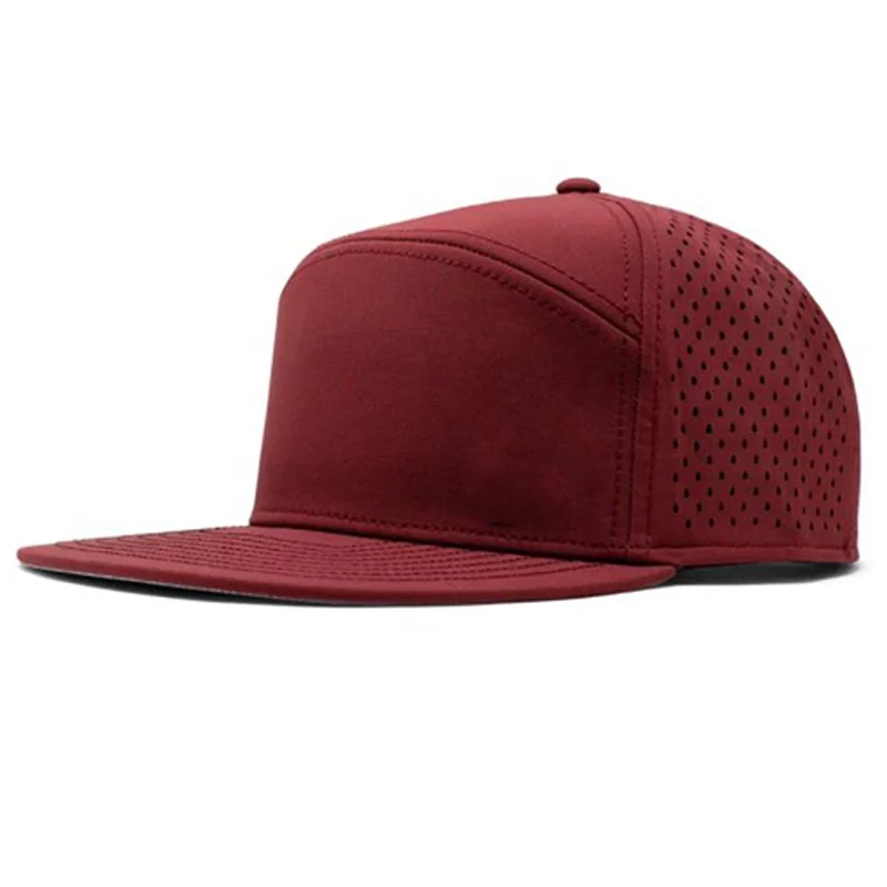 3HS15 flat brim brand logo blank baseball 6 panel golf snapback laser hole custom melin hydro waterproof perforated cap hat