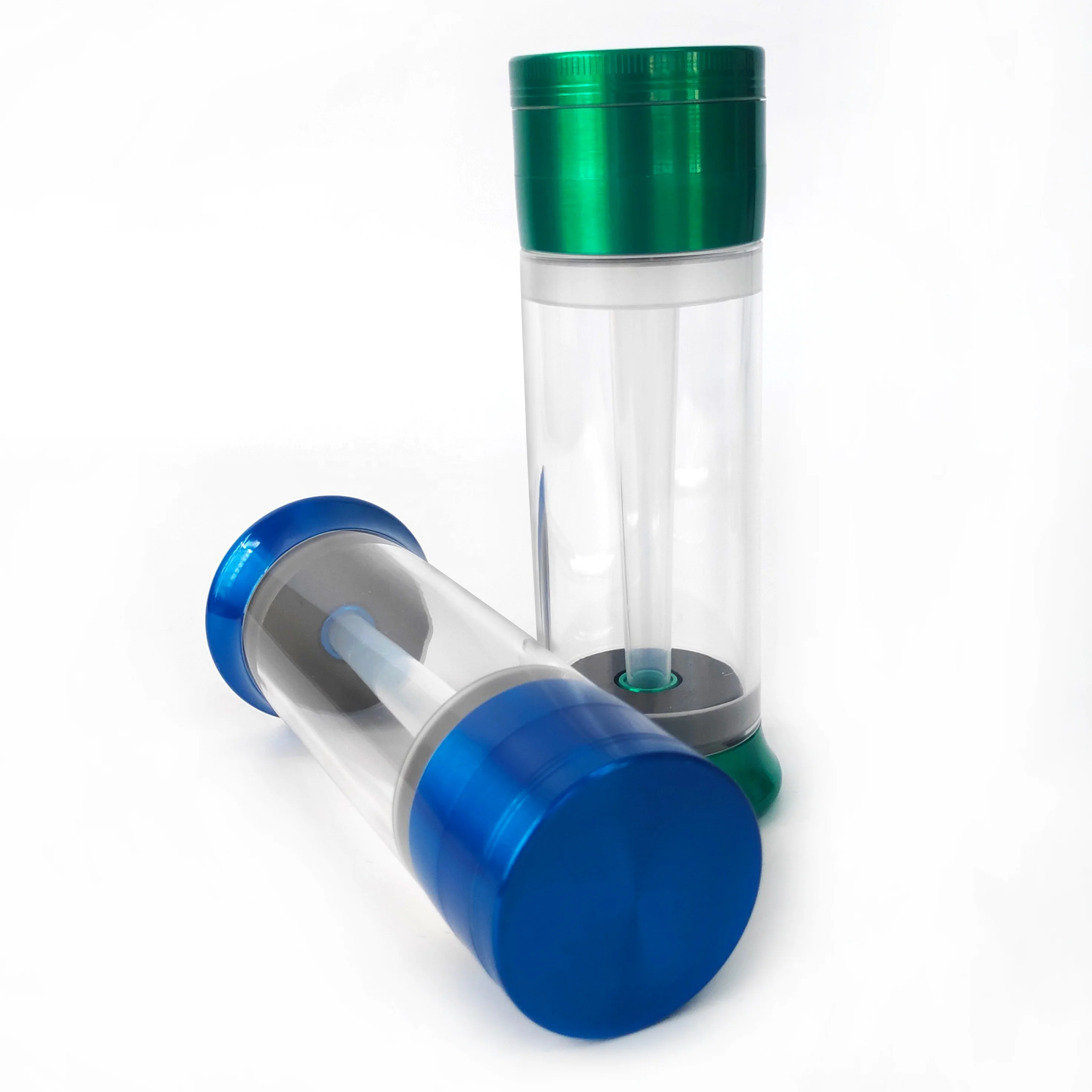 Two-in-one smoke grinder Smoke filling integrated zinc alloy grinder  with smoke tube