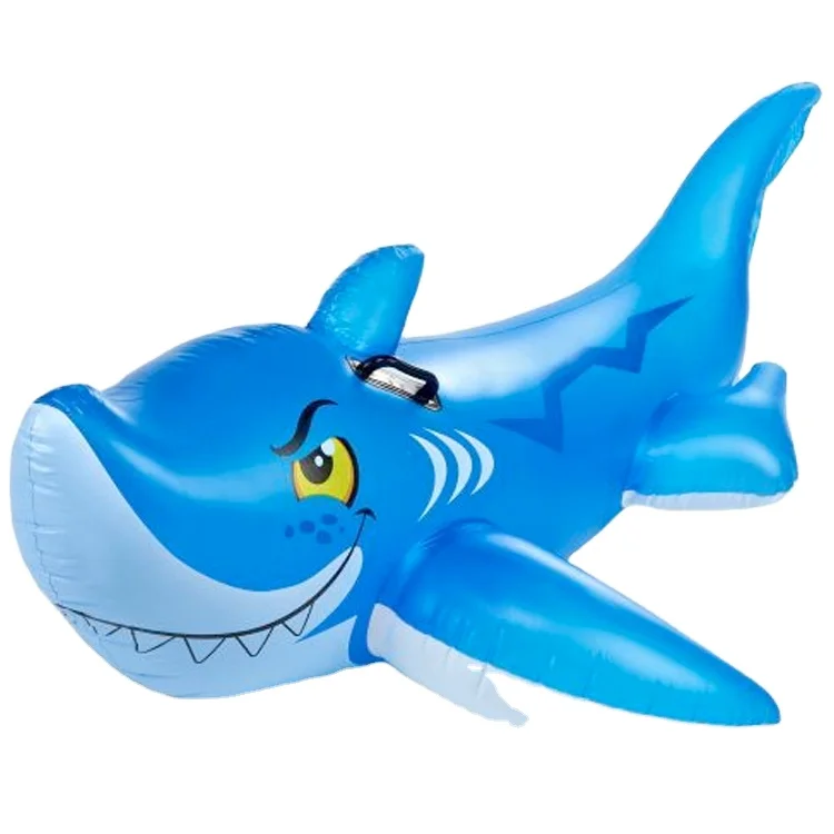 Inflatable Shark Rider for Children durable plastic blow up sea animal ride-on swimming pool float toys kids