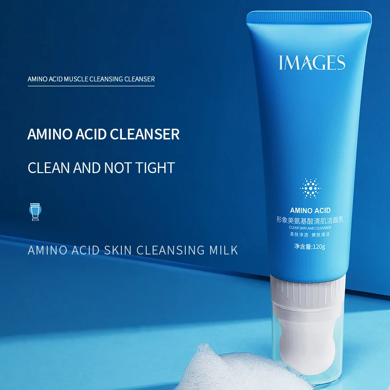 OEM Images private label organic amino acid hydrating moisturizing pore deeply cleansing facial cleanser cream