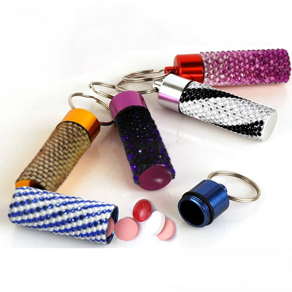 Маленький водонепроницаемый футляр для таблеток со стразами и