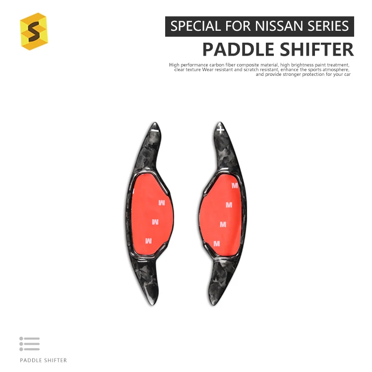 ES Car Interior Steering Wheel Extension Accessories Trim Real Forged Carbon Fiber Shift Paddle For Nissan Teana 2019 2020